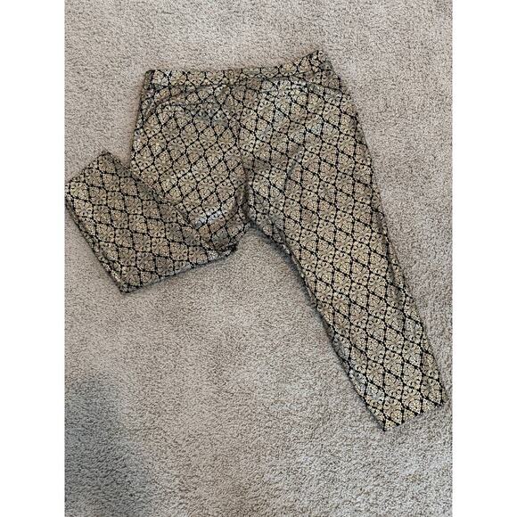 Old Navy Pixie Midrise Gold & Black Brocade Dress Pants Plus Size 20 HolidayWear - Picture 1 of 10